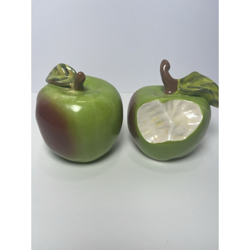 VTG Blue Sky Ceramic Granny Smith Green Apple‎ Salt and Pepper Shakers 3 Inches